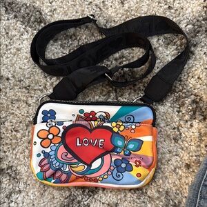 Colorful Crossbody Bag with Heart Design